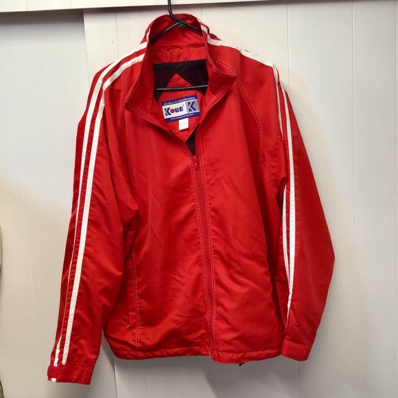 🇨🇦Kobe track jacket mesh lined red white striped full zip activewear sport - Picture 1 of 16